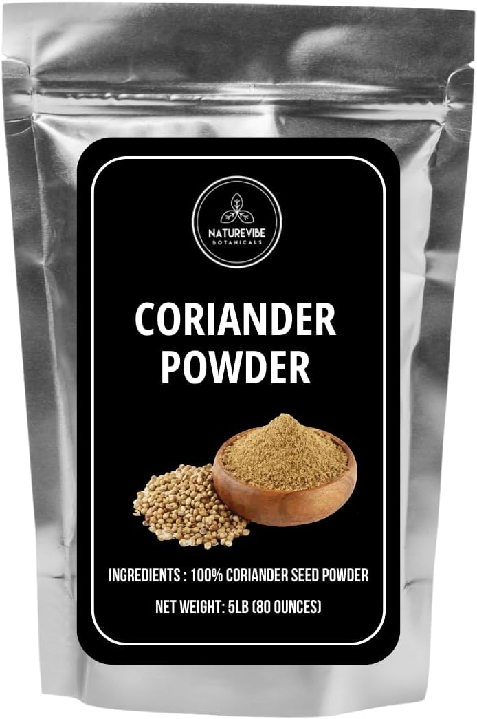 Naturevibe Botanicals Coriander Seed Powder - 5lbs - Coriandrum sativum | Raw, Gluten-Free & Non-GMO | Rich Amount of Minerals | Indian Spice (80 ounces)