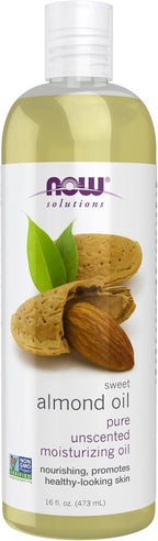 NOW Foods Solutions, Sweet Almond Oil, 100% Pure Moisturizing Oil, Promotes Healthy-Looking Skin, Unscented Oil, 16-Ounce,Package may vary