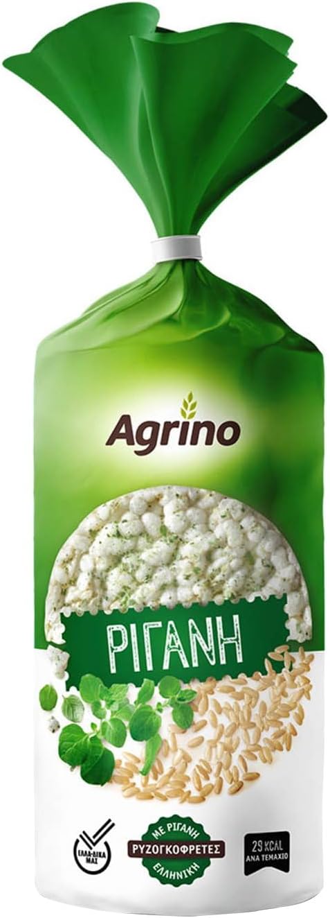 Greek Rice Cakes with Oregano – Healthy Mediterranean Snack, Gluten-Free, Low Fat, Light & Crispy, Made in Greece – 110g (3.88 oz)