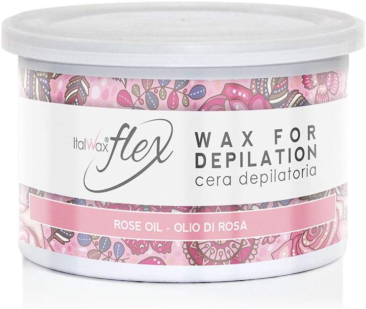 ItalWax Rose Oil Flex Liposoluble Transparent Wax Soft Strip Wax 14 oz.