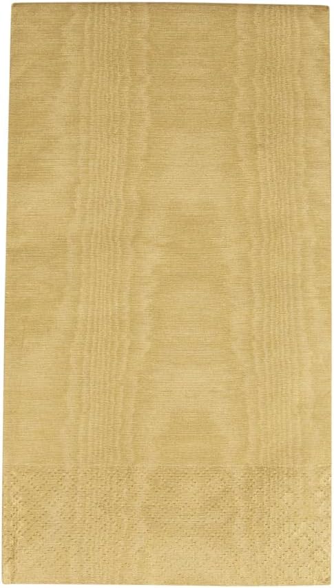 Caspari Moiré Paper Guest Towel Napkins in Gold - 15 Per Package, 2 Packs
