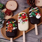 16 Pcs Edible Christmas Cake Decorations, Santa Claus Icing Decorations, Socks for Christmas Gingerbread House, Cupcakes, Cake, Cookies, and Cakecicles