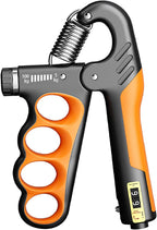 Grip Strength Trainer, Hand Grip Strengthener with Adjustable Resistance 11-220Lbs(5-100KG), Automatic Counter, Ergonomic Design, Forearm Strengthener for Musicians Athletes and Injury Recovery