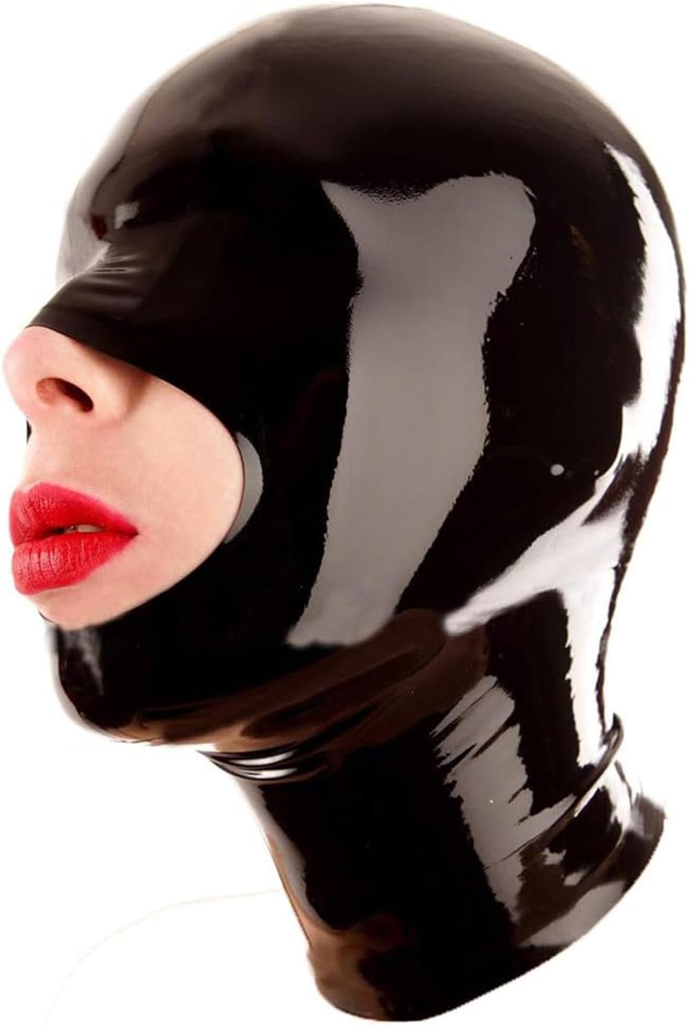 DORFEI Latex Hood Unisex Latex Party Mask Open for The Nose and Chin Latex Rubber Mask Costume