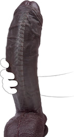 12 Inch XXXL Uncut Foreskin Big Black Dildo with Bendable Shaft, 8.65" Girth Thick Dildo with Strong Suction Cup for Hand-Free, Realistic Huge Thick BBC Dildo Adult Sex Toys for G Spot Vagina Anal