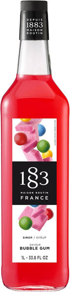 1883 Bubblegum Syrup for Drinks, Made in France, 1 Liter Glass Bottle