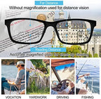 OCCI CHIARI Photochromic Bifocal Reading Glasses for Mens,Square Transition UV Protection Sunglasses Readers