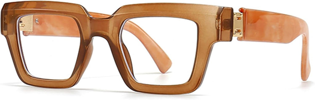 bullabulling Oprah Style Reading Glasses for Women Men, Fashion Square Blue Light Blocking Readers L05