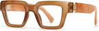 bullabulling Oprah Style Reading Glasses for Women Men, Fashion Square Blue Light Blocking Readers L05