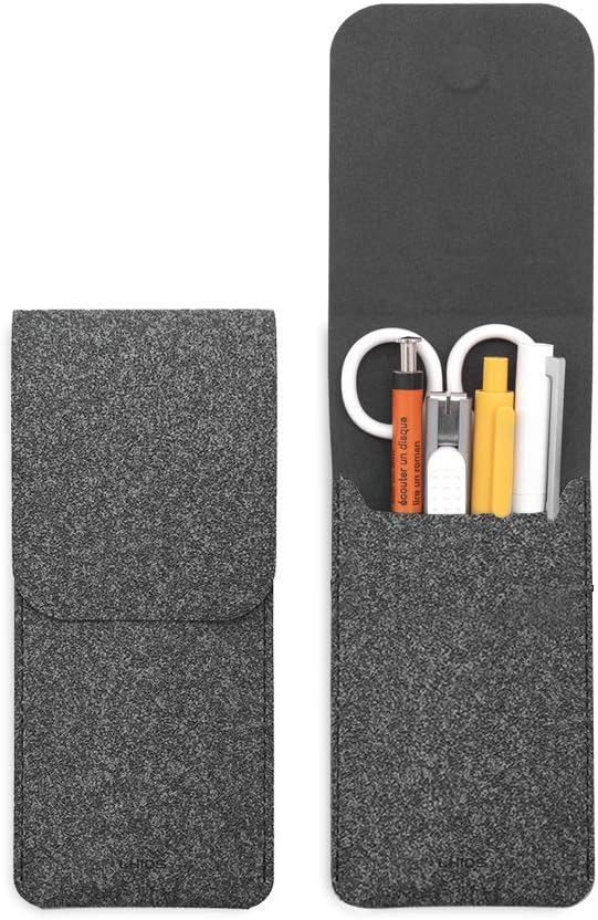LHiDS Leather Pencil Pouch, Pen Bag for Three Fountain, Ballpoint & Rollerball Pens, Small Pencil Case, Travel Bags Organizer