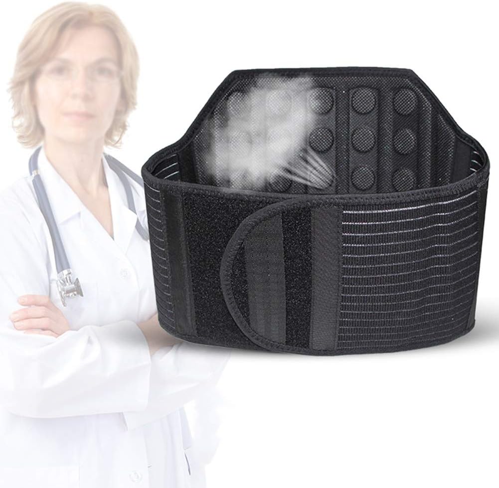 Lumbar Brace Magnet Heating Lower Back Support Belt for Men and Women Pain Relief and Injury Prevention Adjustable Breathable (Size : M)