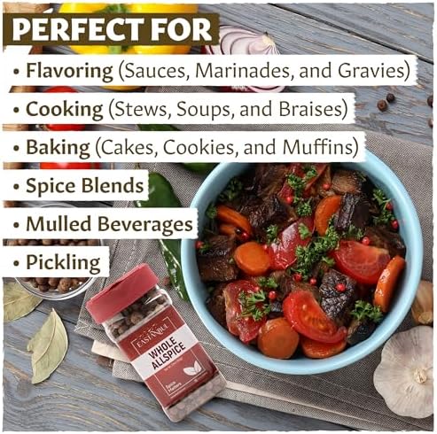 Eastanbul Allspice Berries Whole, 3.5oz, Whole Allspice, Pimento Seeds Jamaican Style, Malagueta Dulce, All Spice for Jamaican Jerk & Mulling Spice Mix, Dried Pimento Berries, Vegan, Non GMO