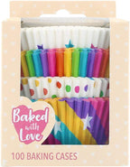 Baked With Love Rainbow Baking Cases - 100 Selection Pack