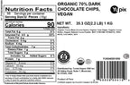 Yupik Organic Dark Chocolate Chips, 70% Cacao, 2.2 lb (35.2 oz), Gluten-Free, GMO-Free, Kosher, Vegan, Dairy-Free, Regular Size, Rich Dark Chocolate, Melts Smoothly, For Snacking, Baking & Topping