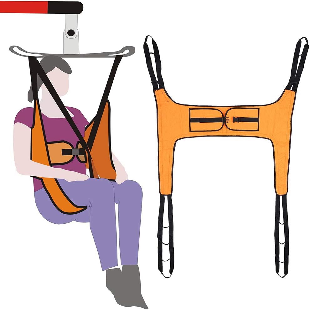 Toileting Sling Patient Lifter Medical Lift Equipment Bariatric Handicap Lift Commode Sling Medical Transfer Belt with Four Point Support Full Body Sling