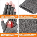 2 Pairs Arthritis Gloves for Women and Men, Pain Relief Compression Gloves Women,Fingerless Breathable Design