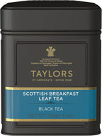 Taylors of Harrogate Scottish Breakfast, Black Tea, Loose Leaf, 4.41 Ounce Tin Caddy, Strong, Malty and Full, Caffeinated, Premium Whole Leaf Tea