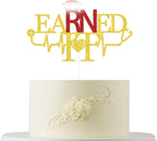 Earned It Cake Topper Gold Red Glitter, Congrats Rn Cake Topper, Future Nurse Graduation Decorations, Congrats Nurse, Medical School Graduation Party Supplies, Nurse Party Decorations