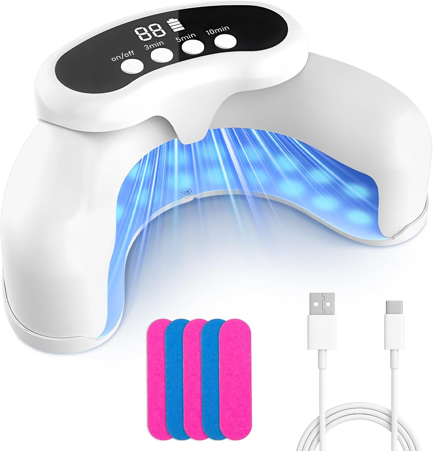 Nail Fungus Laser Treatment LED Light Device – Safe & Gentle Home Nail Care for Strong,Healthy-Looking Nails, Cordless Portable Design, Easy One-Button Use
