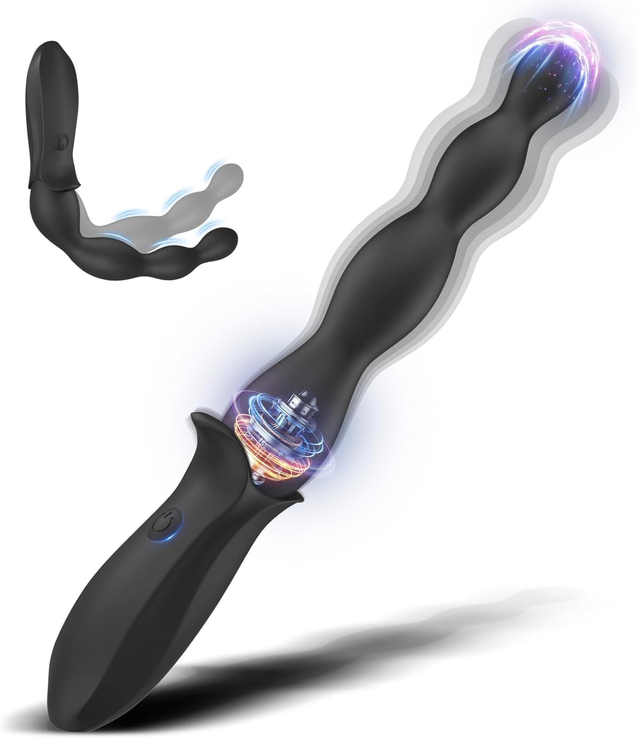 Vibrating Anal Beads Beginner-Friendly Butt Plug, Adult Sex Toy for Men Women Couples, Flexible Silicone Prostate Massger Anal Vibrator with 2 Motors 10 Vibrations, Anal Plug Anal Toy Anal Sex Toys
