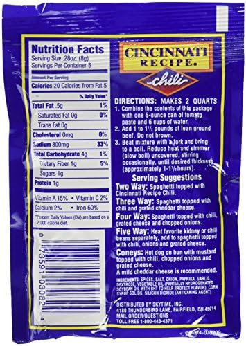 6 Pack Cincinnati Chili Mix Packets