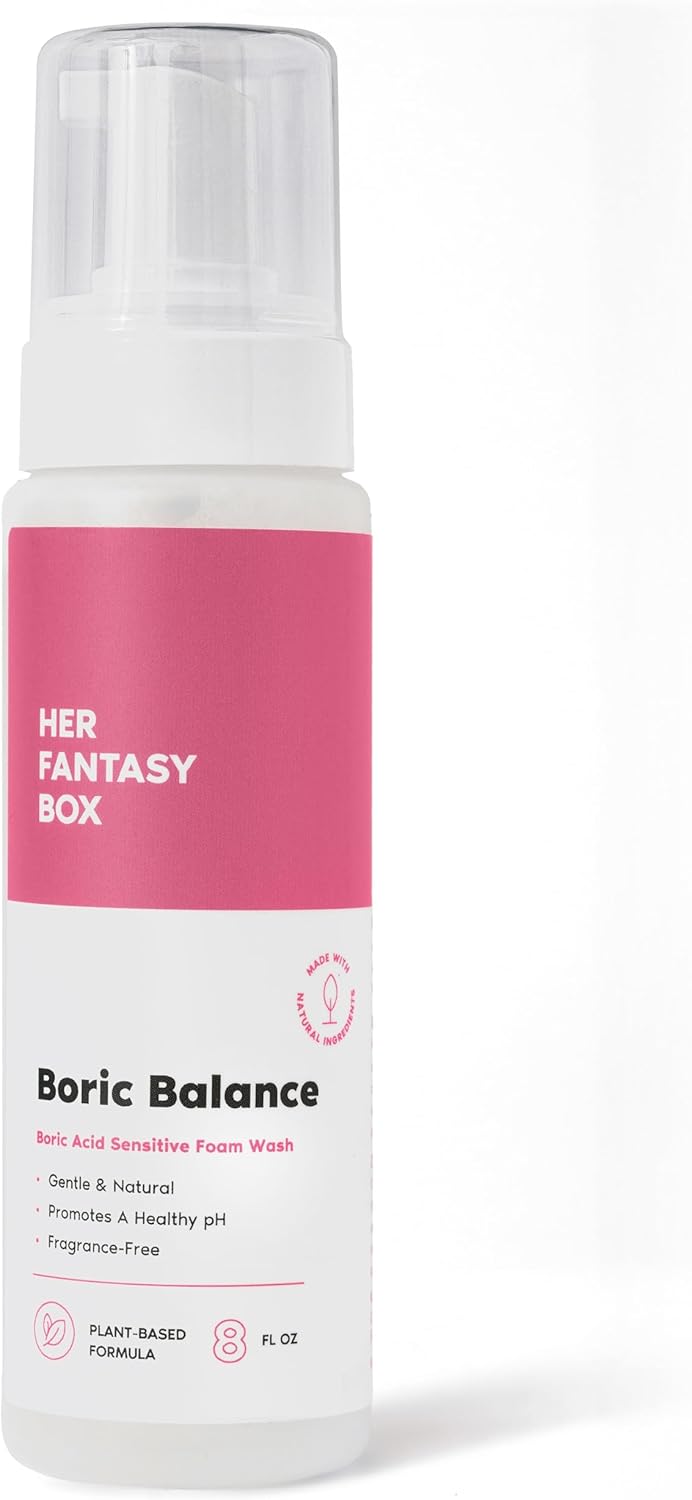 Her Fantasy Box | Boric Balance Yoni Foam Wash - Naturally Safe, pH-Balancing, Gentle Cleansing Formula for Daily Care, Odor Control, and Feminine Hygiene, 6 oz