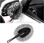 Car Dash Duster Brush, Super Soft Microfiber Multi-Functional Car Cleaning Brush, Scratch Free Dash Dusting Tool with a Anti-Skid Handle for Vehicle Home Kitchen Cleaning (Gray)