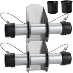 Waterproof Trailer Document Holder Aluminum Tube Trailer Registration Holder for Truck and Utility Trailers with Wires Attached Rubber End Caps, and Spare Caps (2 Pack)
