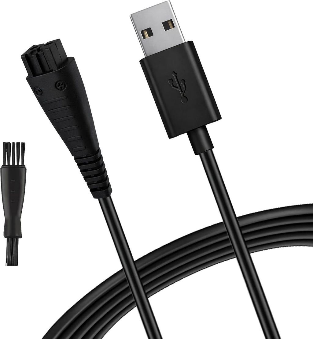 Replacement USB Charger for Panasonic Electric Shaver Arc3 Arc4 Arc5 Arc6 – 4.8V 1.25A Power Cord Compatible with ES-RT30 ES-LV50 RE7-87 ES-RT31 ES-RT33 and More,Electric Razor Power Cord,(Brush)