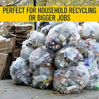 Aluf Plastics Clear 33 Gallon Trash and Recycling Bags - (Huge 200 Ct.) - 2.0 MIL Equivalent Garbage Bags for Bottles, cans, Paper, Moving, Storage, Lawn, Leaf, Clean ups and More
