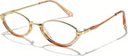 SIPHEW Retro Small Oval Metal Frame Glasses w Blue Light Blocking for Women | 90s Small Face Glasses|Anti Eyestrain