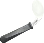 Rehabilitation Advantage Right Handed Grip Easy Coated Offset Spoon, Gray