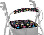 Cute Dog Paw Prints Rollator Walker with Seat Protection Cover Set Rollator Walker Seat and Backrest Covers for Seniors in Assisted Living Handle Covers for Rollator Walkers