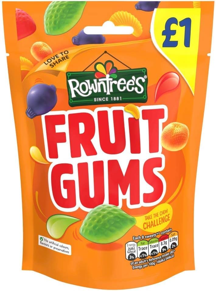 Rowntrees Fruit Gums 120g (Pack of 3)
