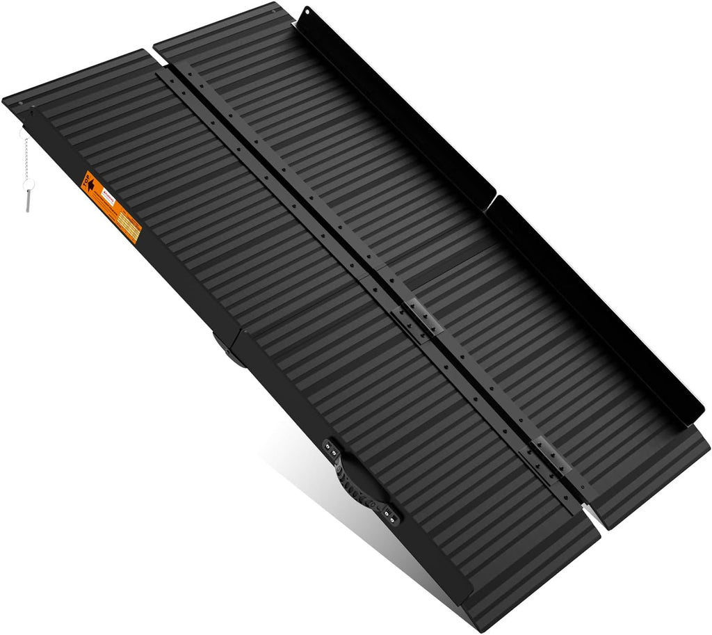Black Aluminum Ramp 5FT, With Non-Slip Surface Wheelchair Ramp, Folding Portable Wheelchair Ramps for Home Steps,Scooter Ramp for Car, Stairs, Doorways, Curbs, 800 LBS Weight Capacity, 28.3''W x 60''L