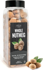Fresh Finest Whole Nutmeg 15.16oz - Premium Quality Whole Nutmeg - All-Natural, Non-GMO, Gluten-Free, Kosher - Perfect for Baking, Cooking, and Desserts