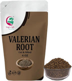 Valerian Root 4oz, Cut & Sifted, 100% Natural & Pure, for Tea & Herbal Blends, Naturally Strong Aroma, Resealable Bag for Freshness - By Yogi’s Gift®