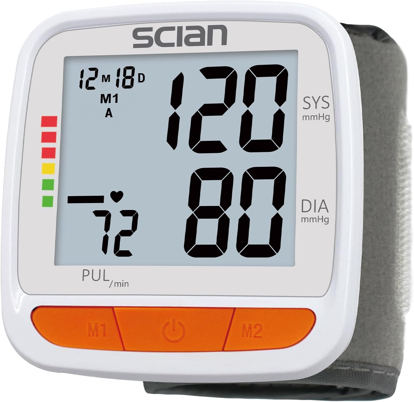 Scian Wrist Blood Pressure Monitor, Automatic Blood Pressure Machine Wrist Cuff with Large LCD Display, 2 Users 180 Memory for Home & Travel Use