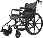 Safety Wheelchair Transport Wheelchairs Folding Carbon Steel Wheelchairs Transport Chair Transport Aid Wheelchairs Mobile Care Wheelchairs Easy to Carry