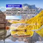 New Sapphire High Hardness Anti-Blue Dual-Use Reading Glasses, Fashion Frameless Men's Computer Reading Glasses