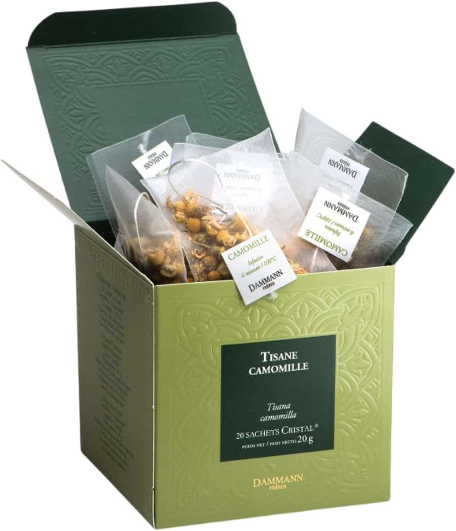 Dammann Freres Sachets, Chamomile Tea Bags, Premium Gourmet French Herbal Tea, 20 Count (Single Pack)