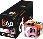 K6.0 Kinesiology Tape - 2in x 20ft Candy Floss (6 Rolls) Latex-Free Hypoallergenic Joint Muscle Sports Medical Injury Support