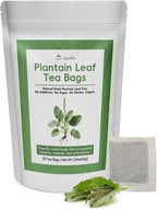 Plantain Leaf Tea, Plantago Major Herbal Tea, Non-GMO - Caffeine-free, Natural & Pure 30 Tea Bags