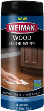 Weiman Wood Floor and Furniture Wipes - Quickly Cleans Hardwood Floors, Cabinets and Baseboards - 24 Count