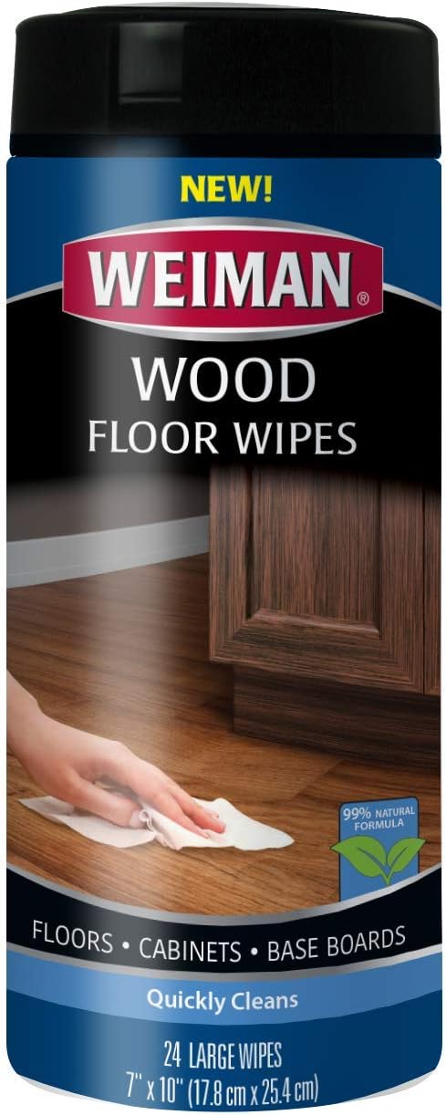 Weiman Wood Floor and Furniture Wipes - Quickly Cleans Hardwood Floors, Cabinets and Baseboards - 24 Count