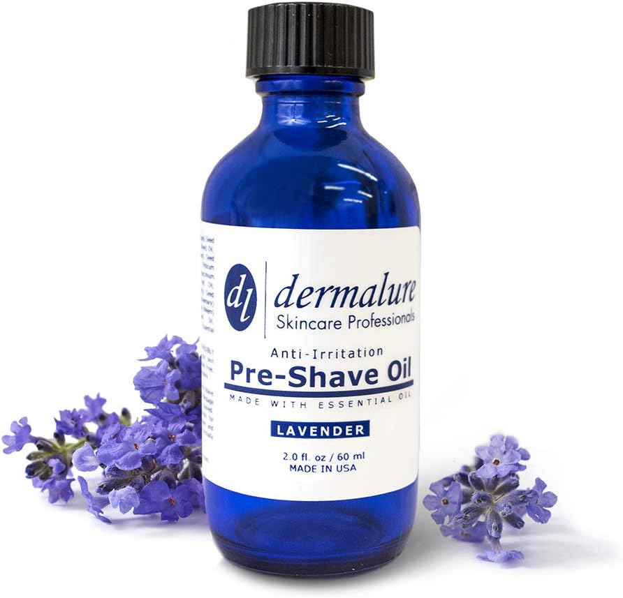 Pre-Shave Oil with LAVENDER ESSENTIAL OIL, 100% All Natural Oil for Sensitive Skin, Premium Quality for Anti-Irritation & Effortless Smooth Irritation-free. Ultra Gliding Shaving Oil (2.0 fl. oz / 60)