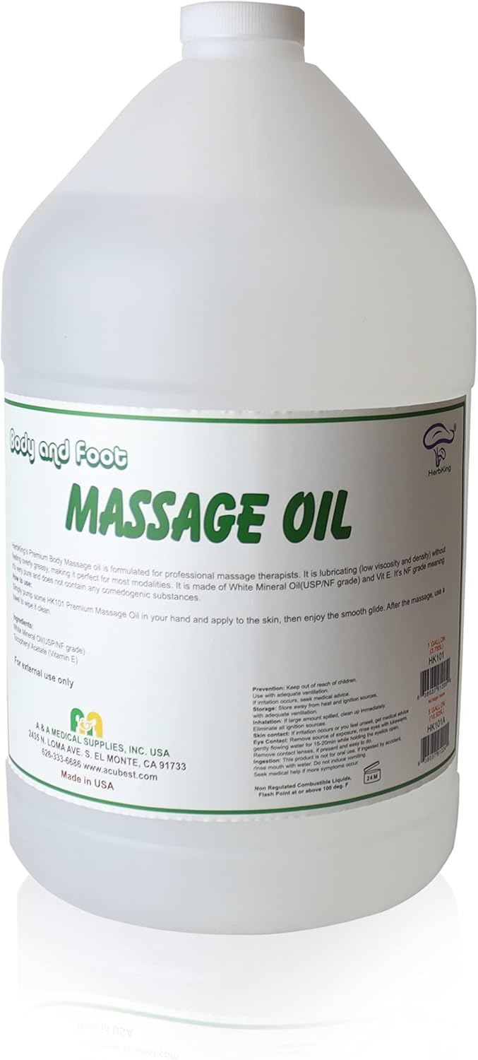 Premium Body Mineral Oil for Spa and Massage | 1 Gallon / 128 OZ | USP Grade | Relaxing | Soothing | Therapeutic | Repair Dry Skin | Hydrate and Nourish | Unscented | Clear | Allergy-Friendly (1)