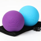 Physical Yoga Balls Massage Lacrosse Balls for Myofascial Release, Trigger Point Therapy, Muscle Soreness Deep Tissue Massage Physical Therapy Equipment(2 Pack,Blue and Purple)
