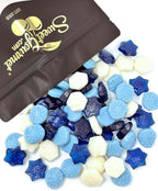 SweetGourmet White and Blue Snowflakes Gummy Candy, Pineapple Watermelon Blue Raspberry Flavors, Snowflake Shaped, Chewy, 1.5 Pound Bag