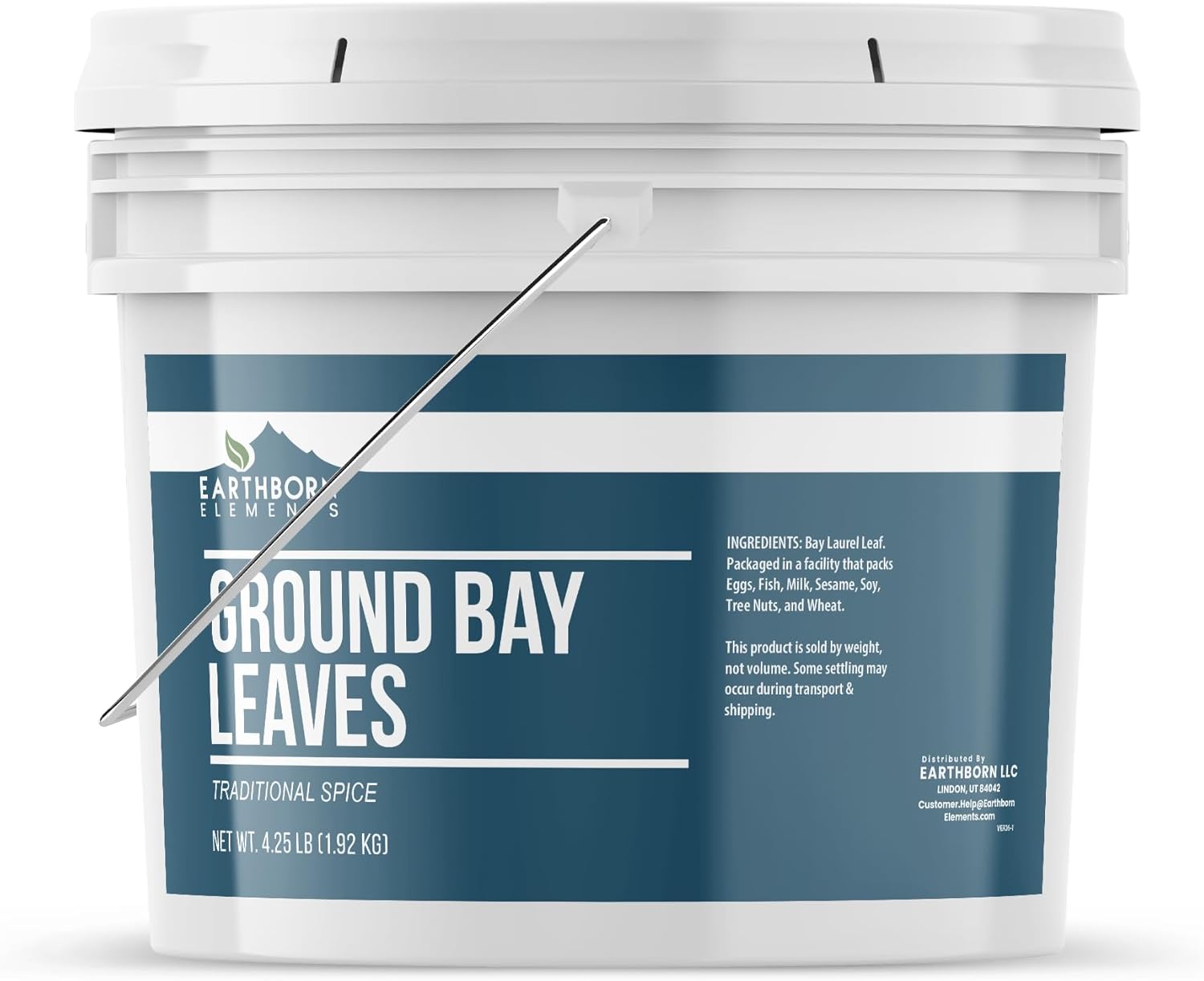 Earthborn Elements Ground Bay Leaves 1 Gallon Bucket, Bulk Size, Traditional Spice